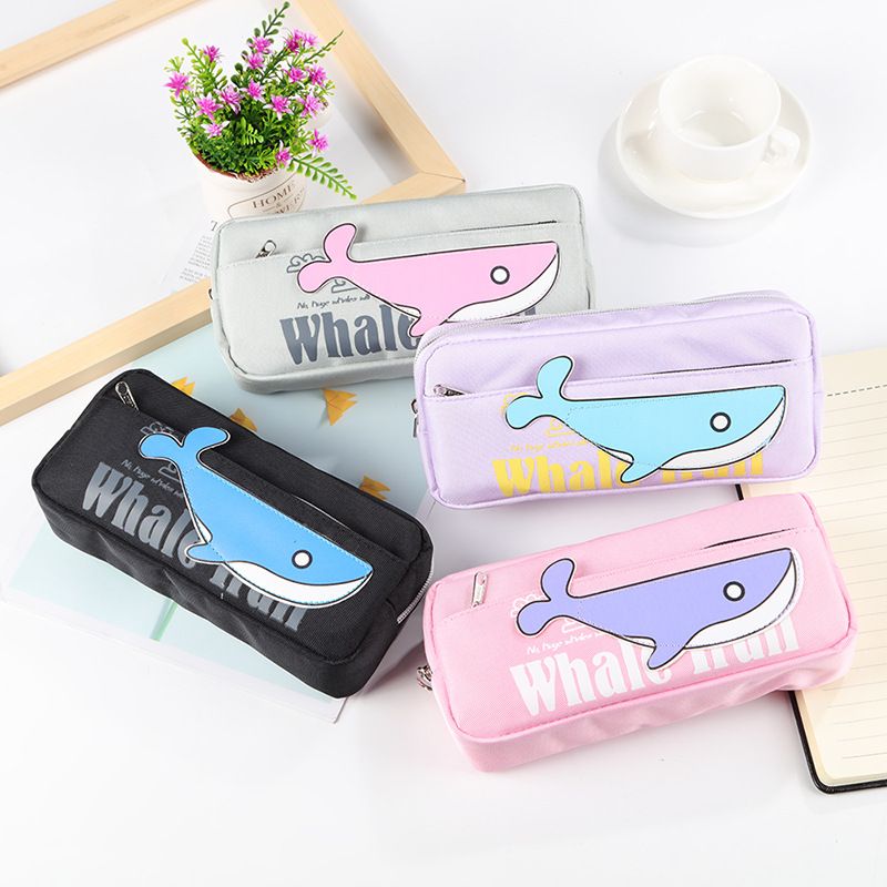 厂家直销创意大容量文具袋 帆布双拉链学生笔袋 铅笔盒 UG-806