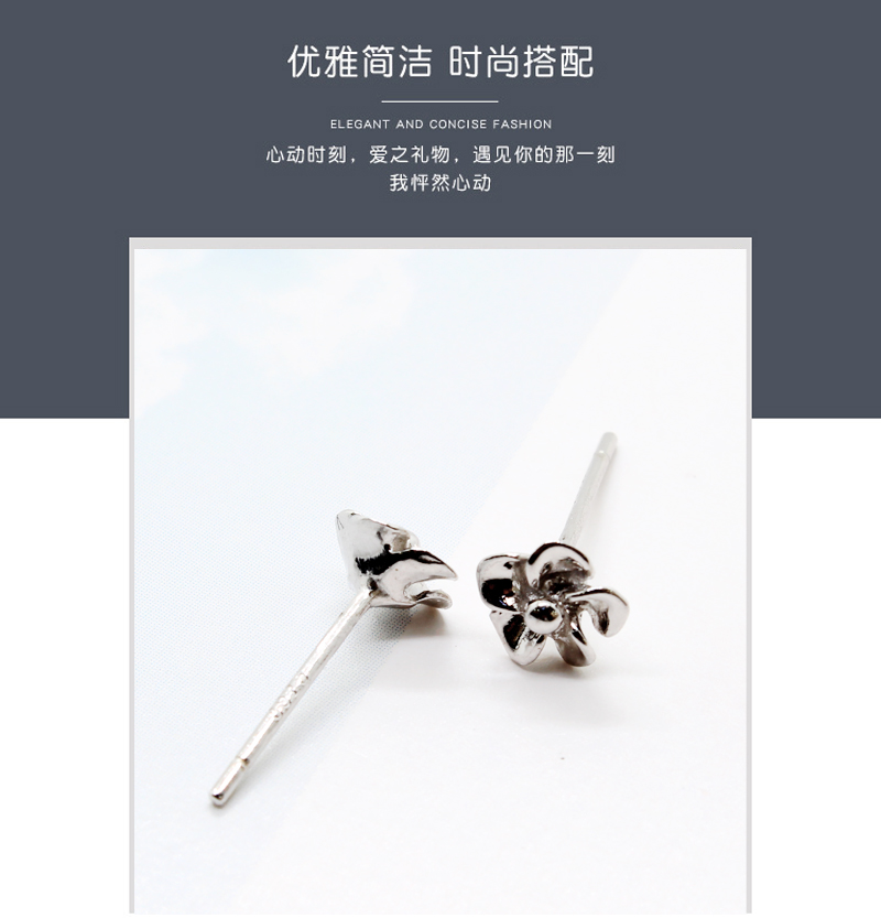 S925小花天使蛋银耳钉男女式可爱轻奢气质甜美小众爆新款耳饰批发详情2
