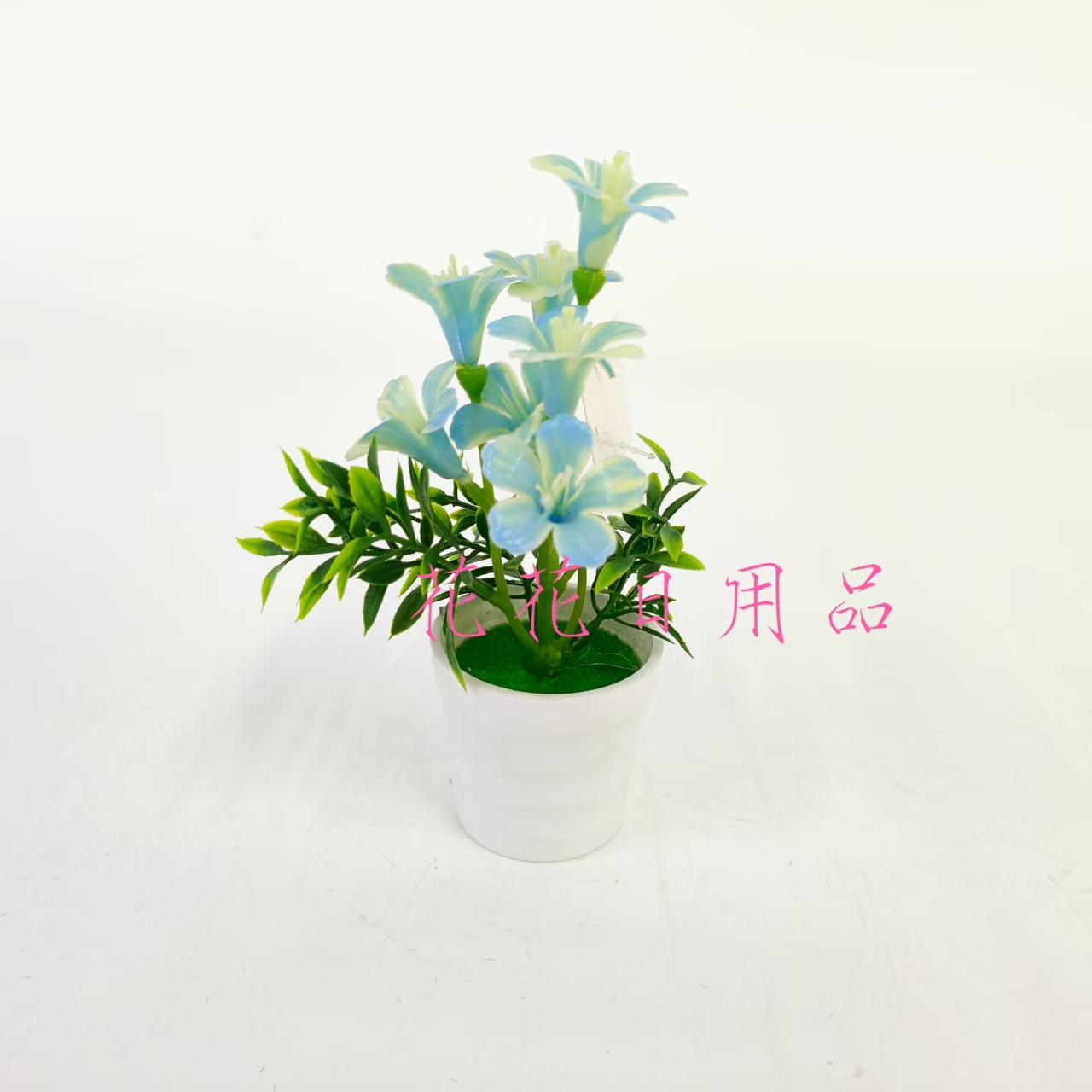 Artificial flowers, fake flowers, bonsai, plastic POTS, colorful morning glories, decorative items details Picture