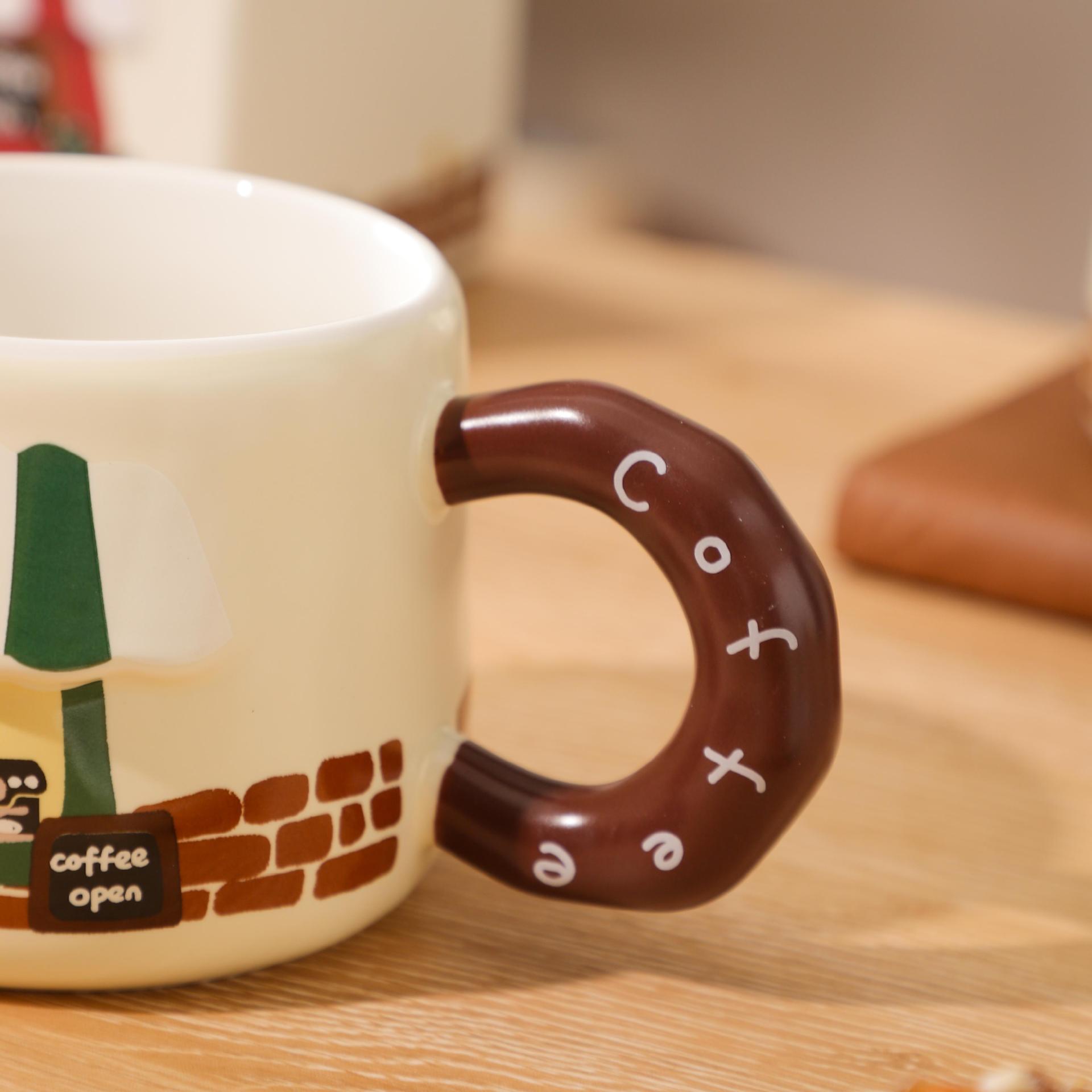 Dust-proof covered cartoon cute bear ceramic cup, high appearance level set, home souvenir gift, office mug pic 9