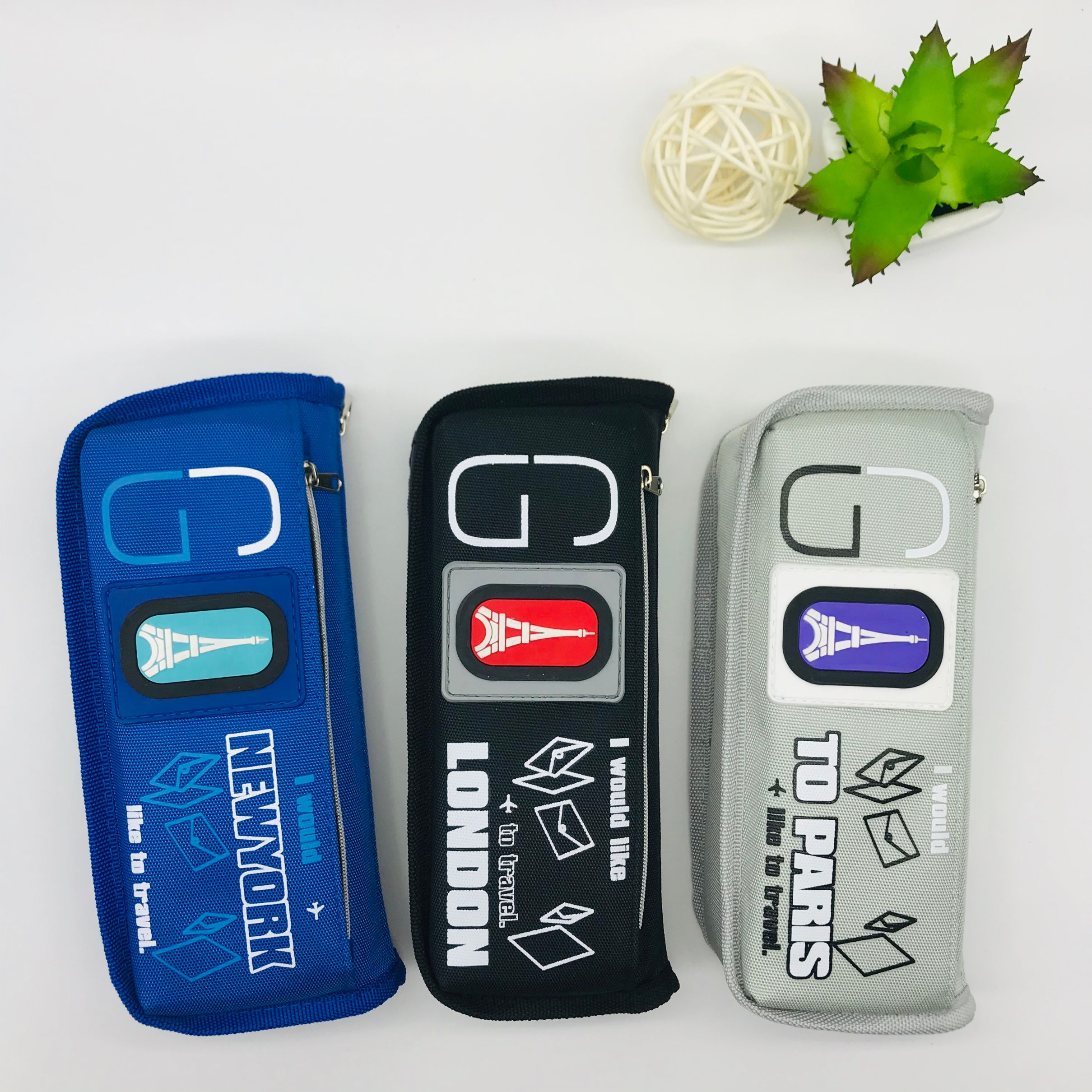 韩版文具包 铅笔盒 创意双拉链大容量 学生笔袋 男生 UG-822