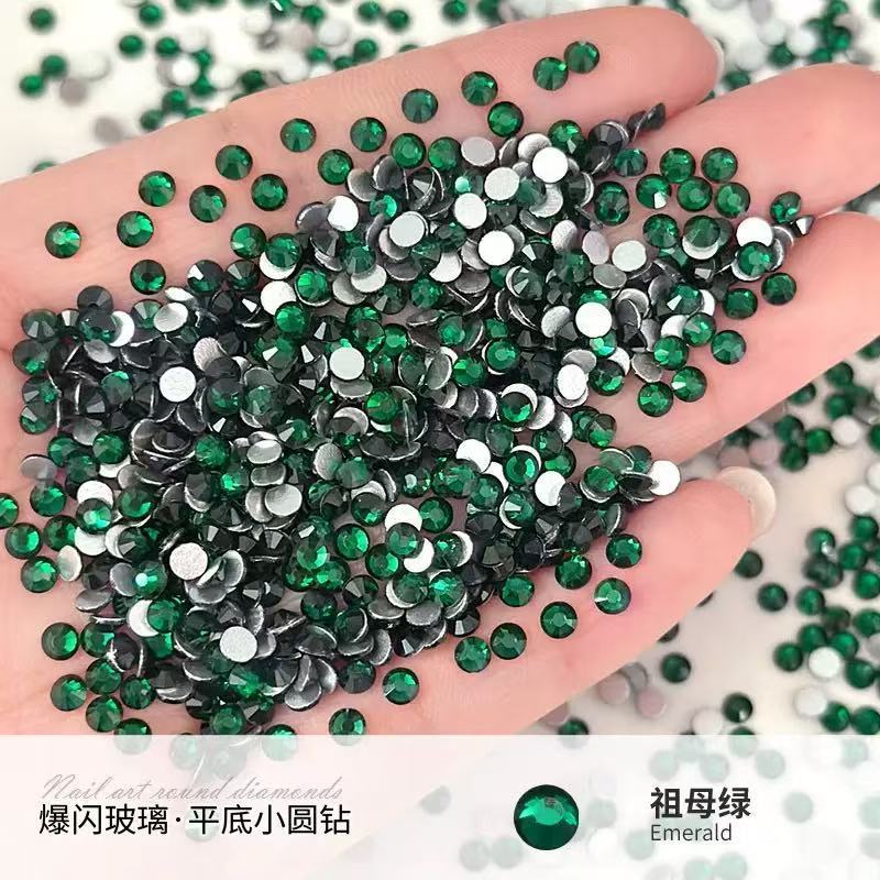 Sparkling King Fan with Diamond SS4 AB Bare Diamond Transparent Round Diamond Flat Diamond Aurora Iridescent Glass Nail Diamond Decoration Nail Sticker detail image 10