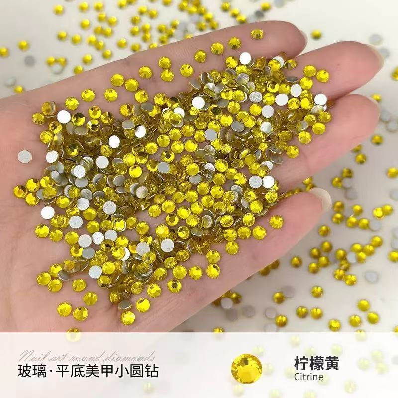 Sparkling King Fan with Diamond SS4 AB Bare Diamond Transparent Round Diamond Flat Diamond Aurora Iridescent Glass Nail Diamond Decoration Nail Sticker detail image 5