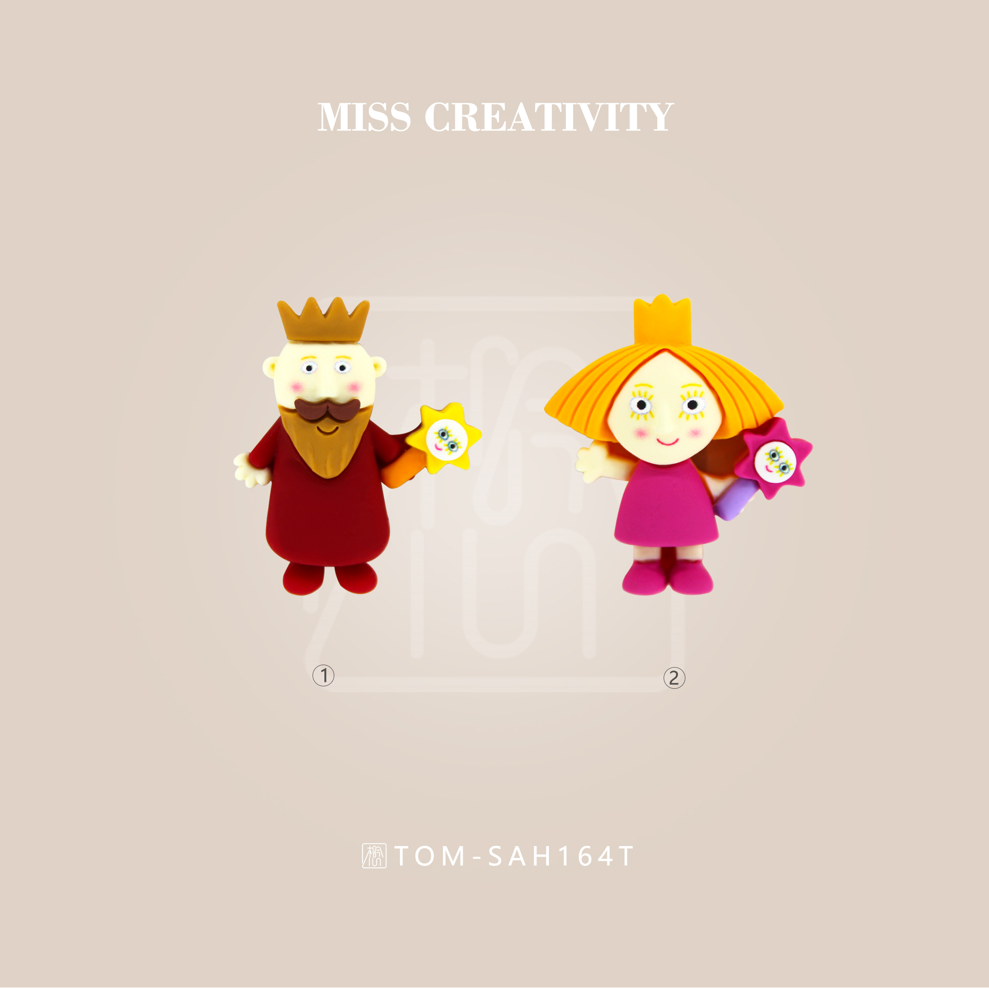 想念树脂卡通国王公主洞洞鞋配件树脂饰品配件批发SAH164