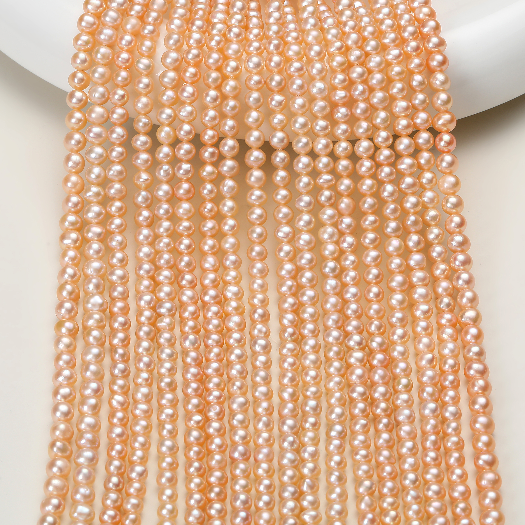 诸暨天然淡水珍珠 近正圆项链diy手工耳环项链手链配件串珠批发