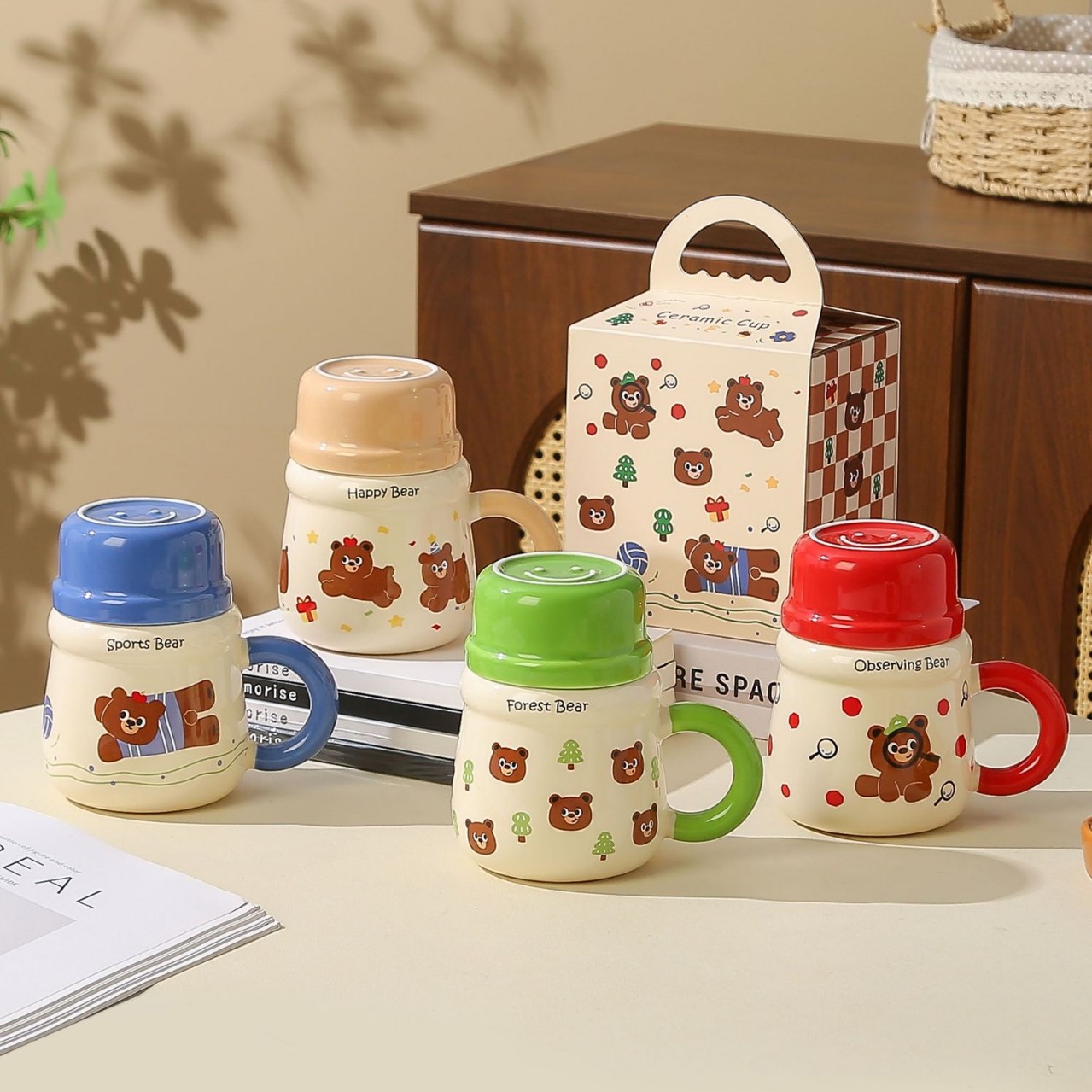 创意可爱小熊陶瓷杯大容量家用水杯高颜值马克杯女生礼物伴手礼