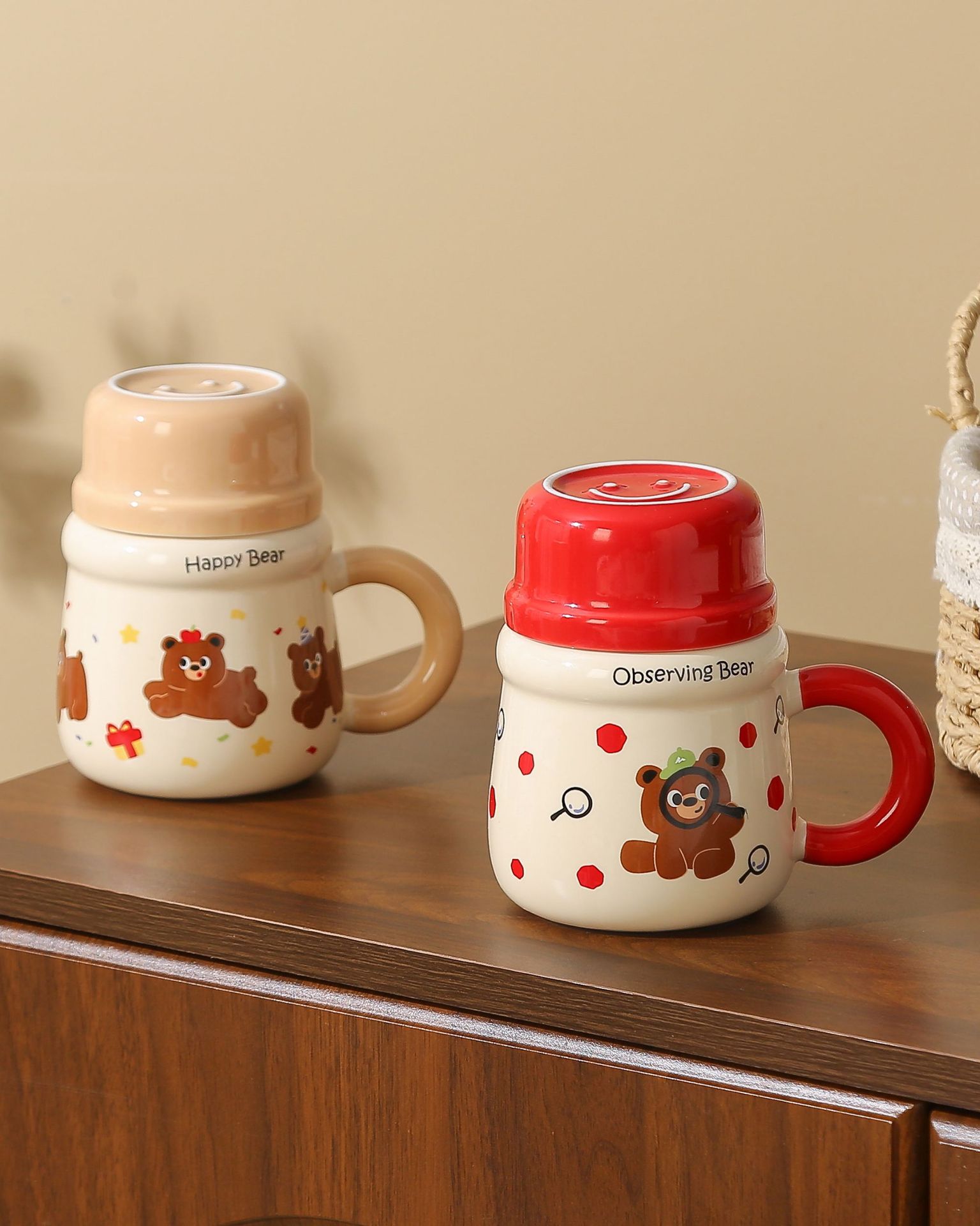 创意可爱小熊陶瓷杯大容量家用水杯高颜值马克杯女生礼物伴手礼详情3