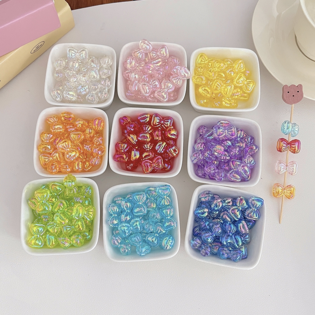 Chen Ming Acrylic color-coated beads, scattered beads, bow, string beads, diy handmade bracelets, necklaces, mobile phone chains, accessories