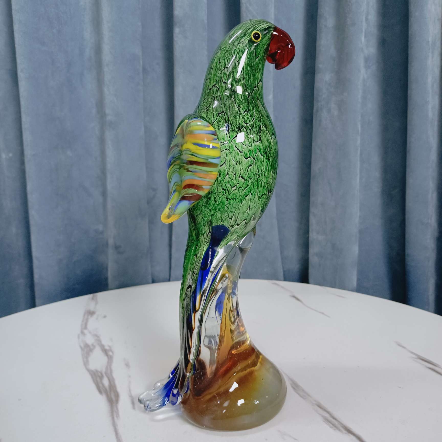 琉璃鹦鹉摆件琉璃工艺品家居装饰品创意礼品纯手工制作出口意大利艺术品收藏