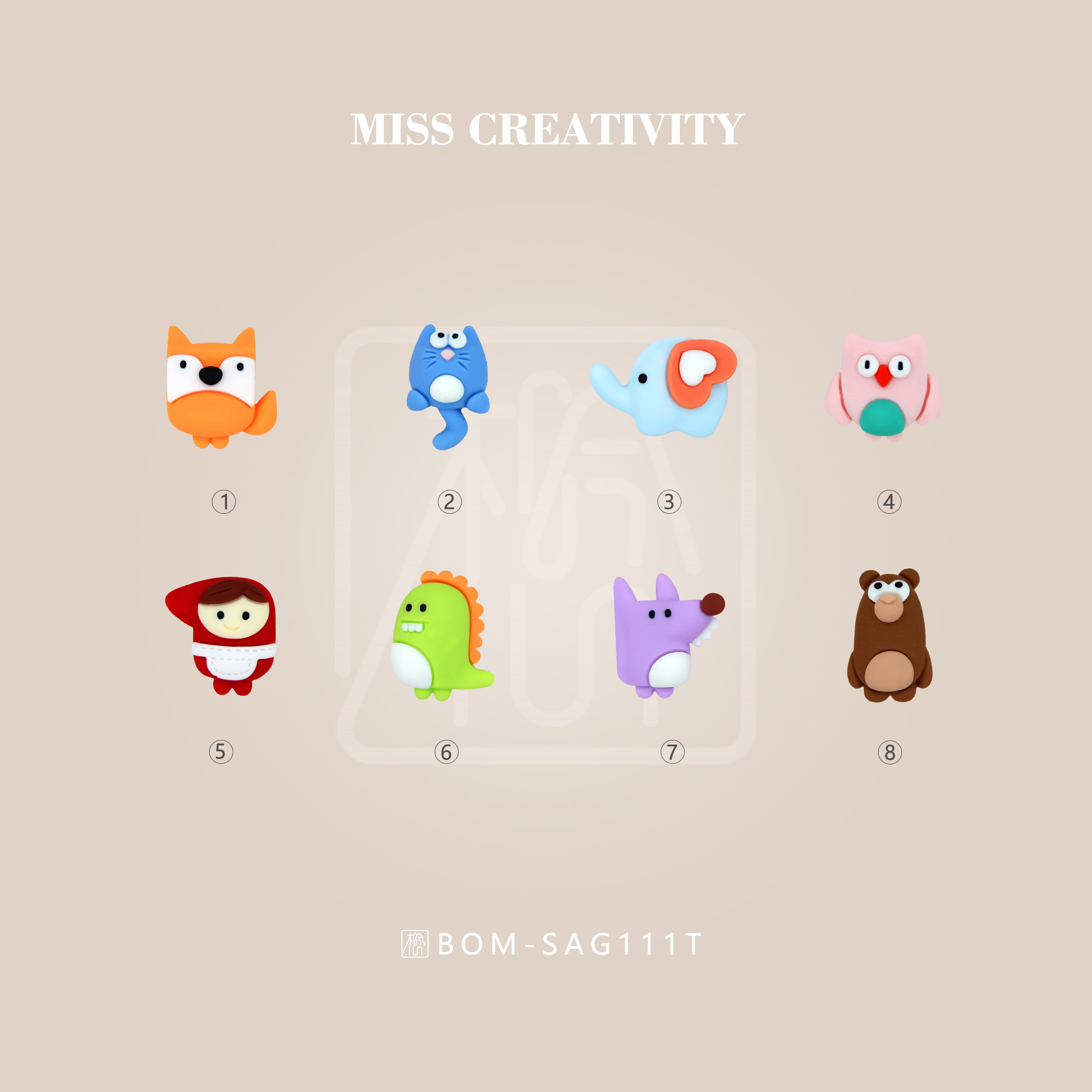 想念创意DIY可爱动物系列厂家直销首饰洞洞鞋胸针服装辅料饰品配件批发SAG111