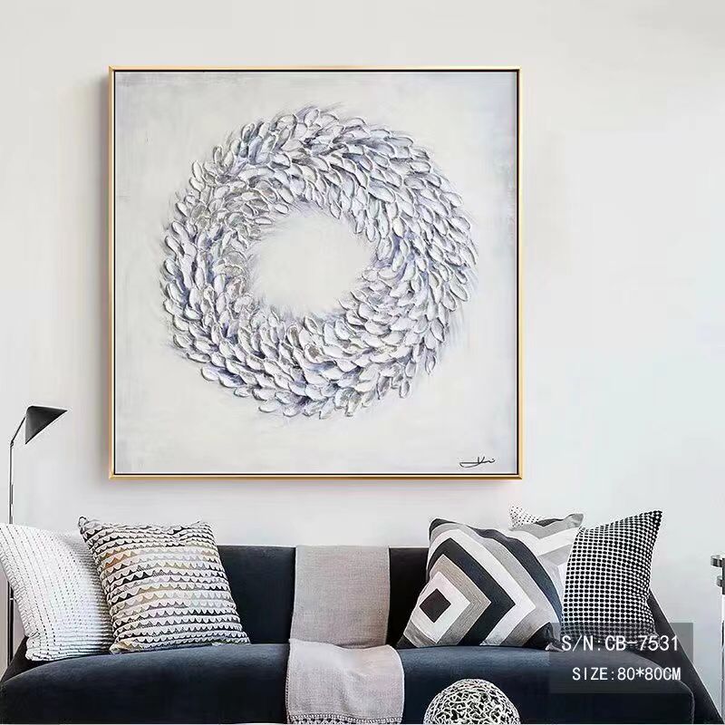 Jiusheng hand-painted Money Tree Oil Painting, Golden Tree Hand-painted Oil Painting, 600*600mm frameless painting, canvas painting, can be done as spray painting, oil painting styles diverse, large quantity discounts, flower oil painting, framed painting, abstract art oil painting decoration Specification image