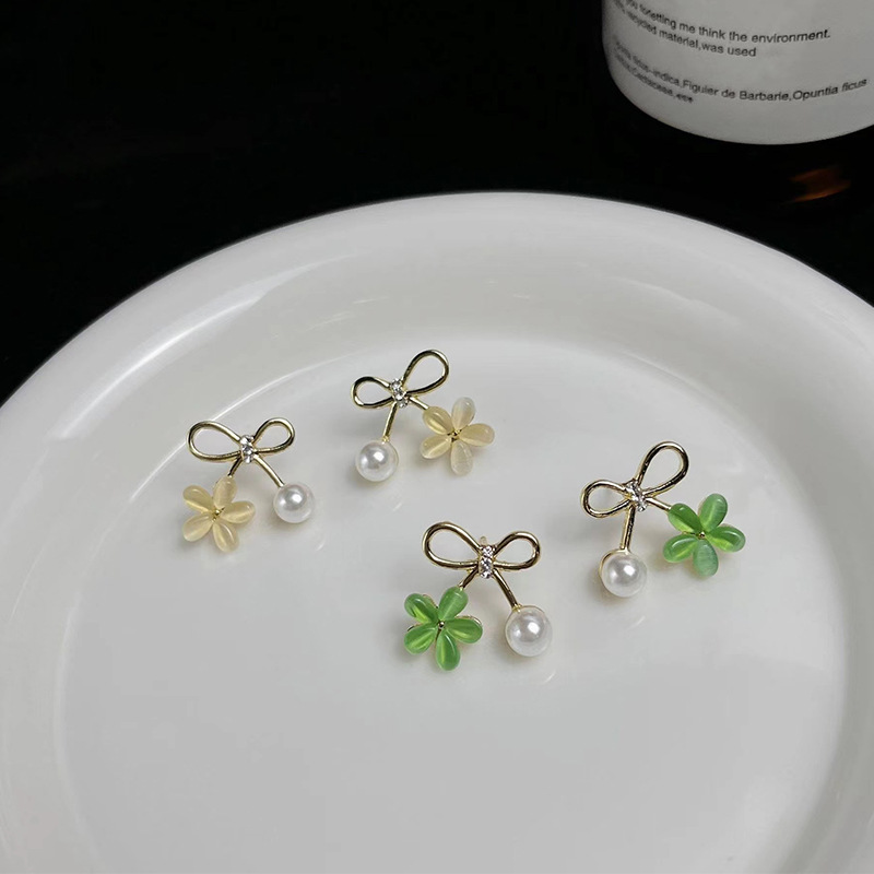 时尚珍珠耳环烧焊锆石耳饰简约耳环女气质百搭耳饰品耳饰