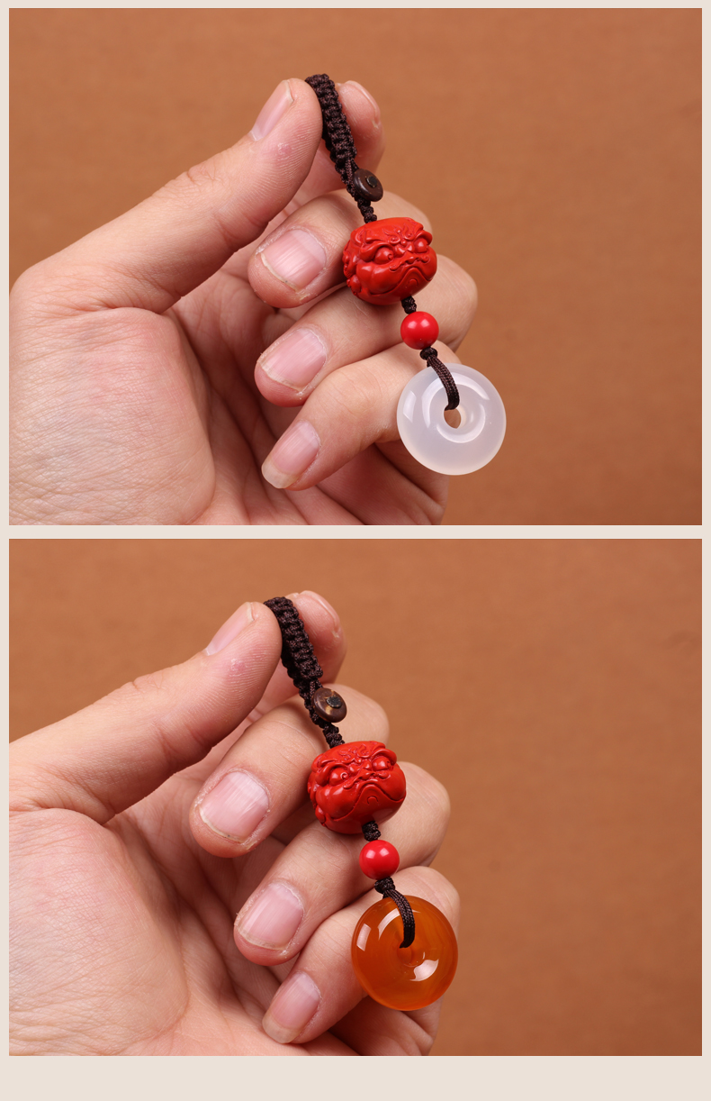 手工编织中国结朱砂貔貅平安扣路路通车钥匙扣挂件挂饰品汽车用品详情10