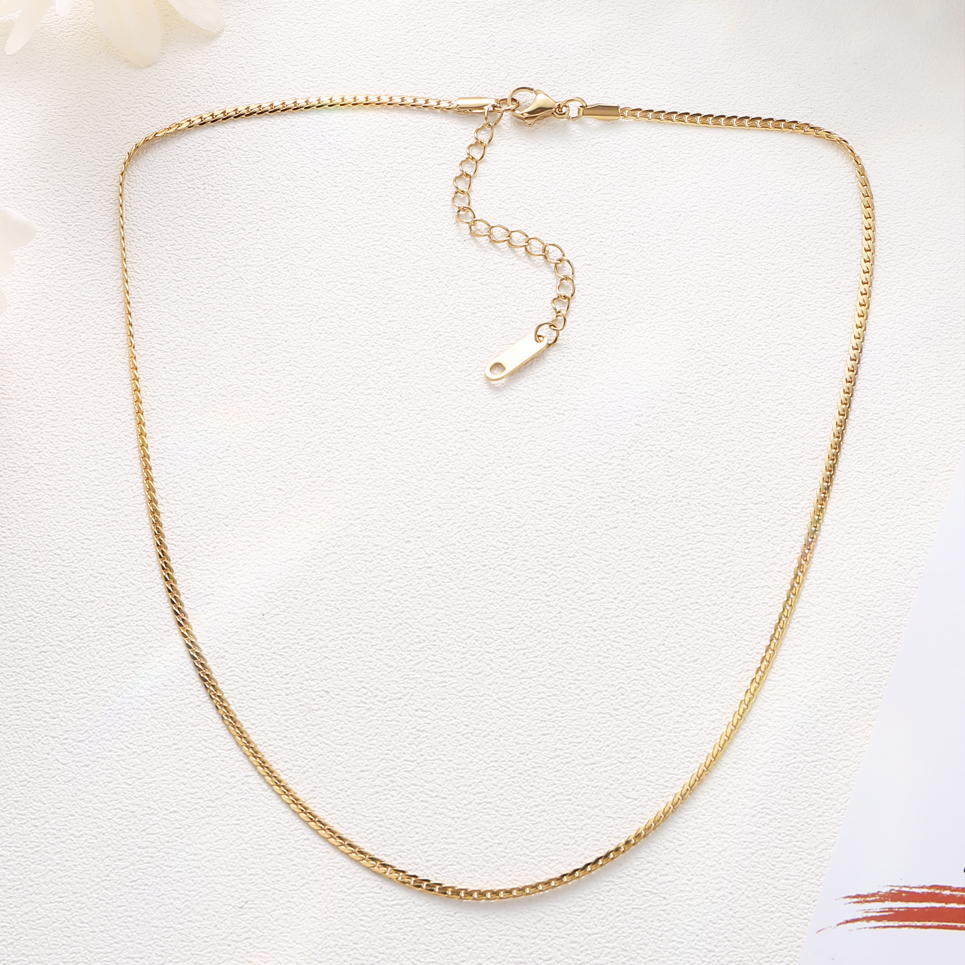 304 stainless steel Andi necklace, women's hip-hop whip chain, versatile, fashionable and simple collarbone NK chain, direct supply necklace from Yiwu, European and American necklace, stainless steel necklace Specification image
