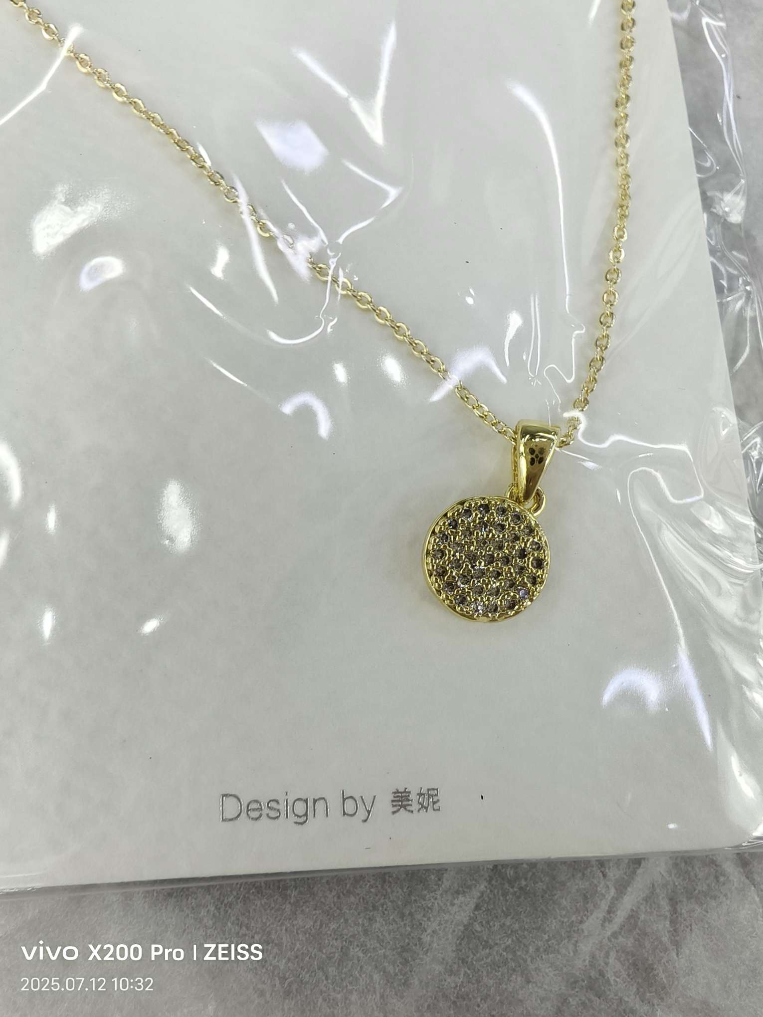 铜，14K金镶锆石，锁骨链海螺装饰品