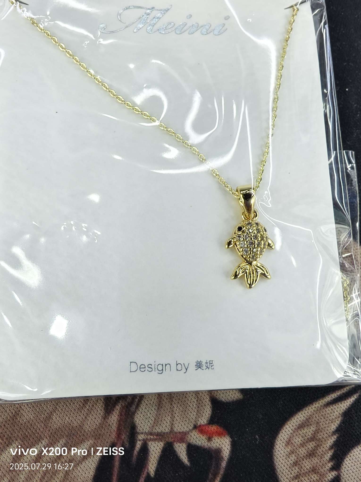 铜镶锆石，锁骨链，14K玛瑙锁