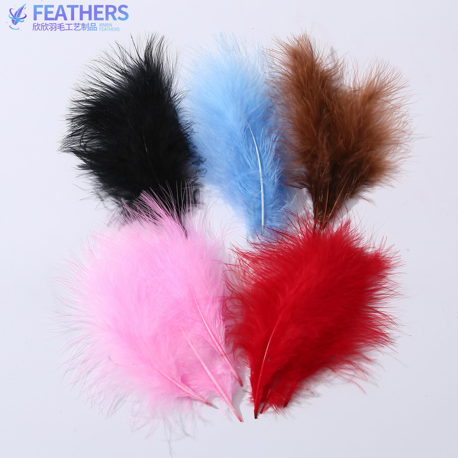 手工网红尖尾绒羽毛饰品材料羽毛装饰彩色或鸡毛