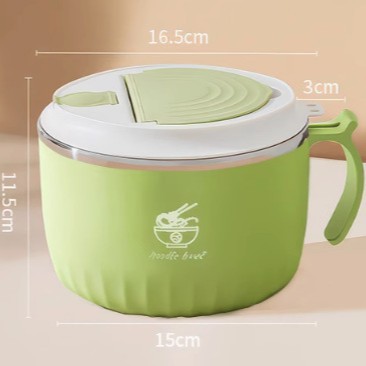 P28-W-9001 304 stainless steel instant noodle bowl with lid lunch box, water-draining bento box detail image 7