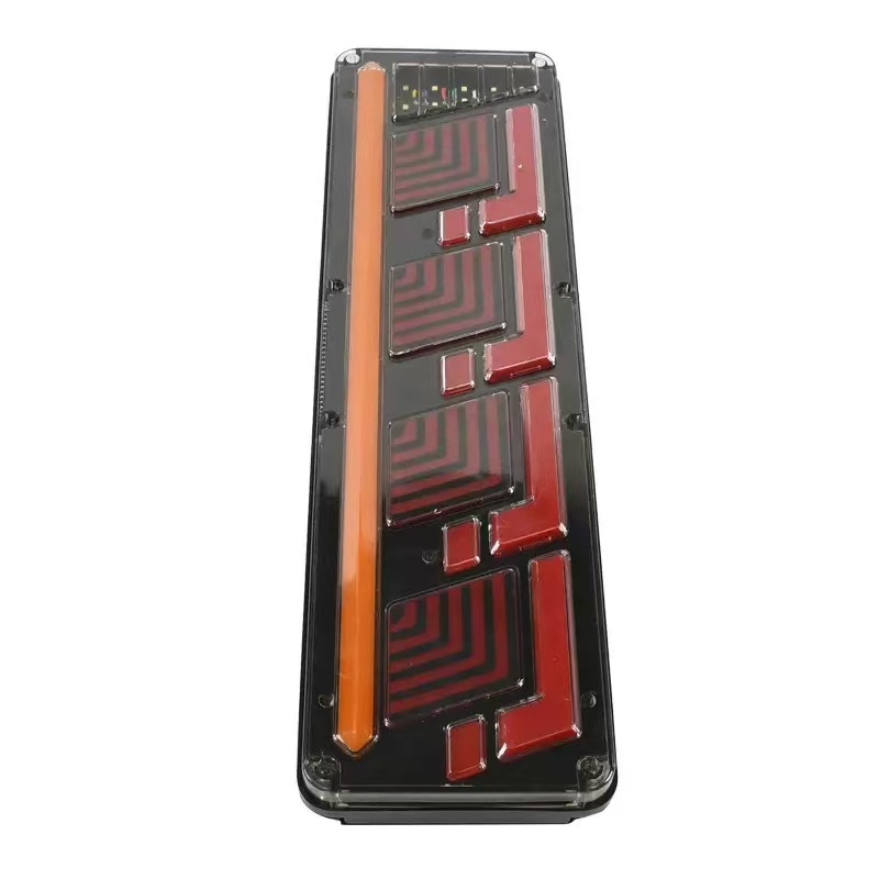 24V large truck led rear taillights, Steyr King light guide type brake lights, running lights, high-brightness rear taillight assembly Specification drawing