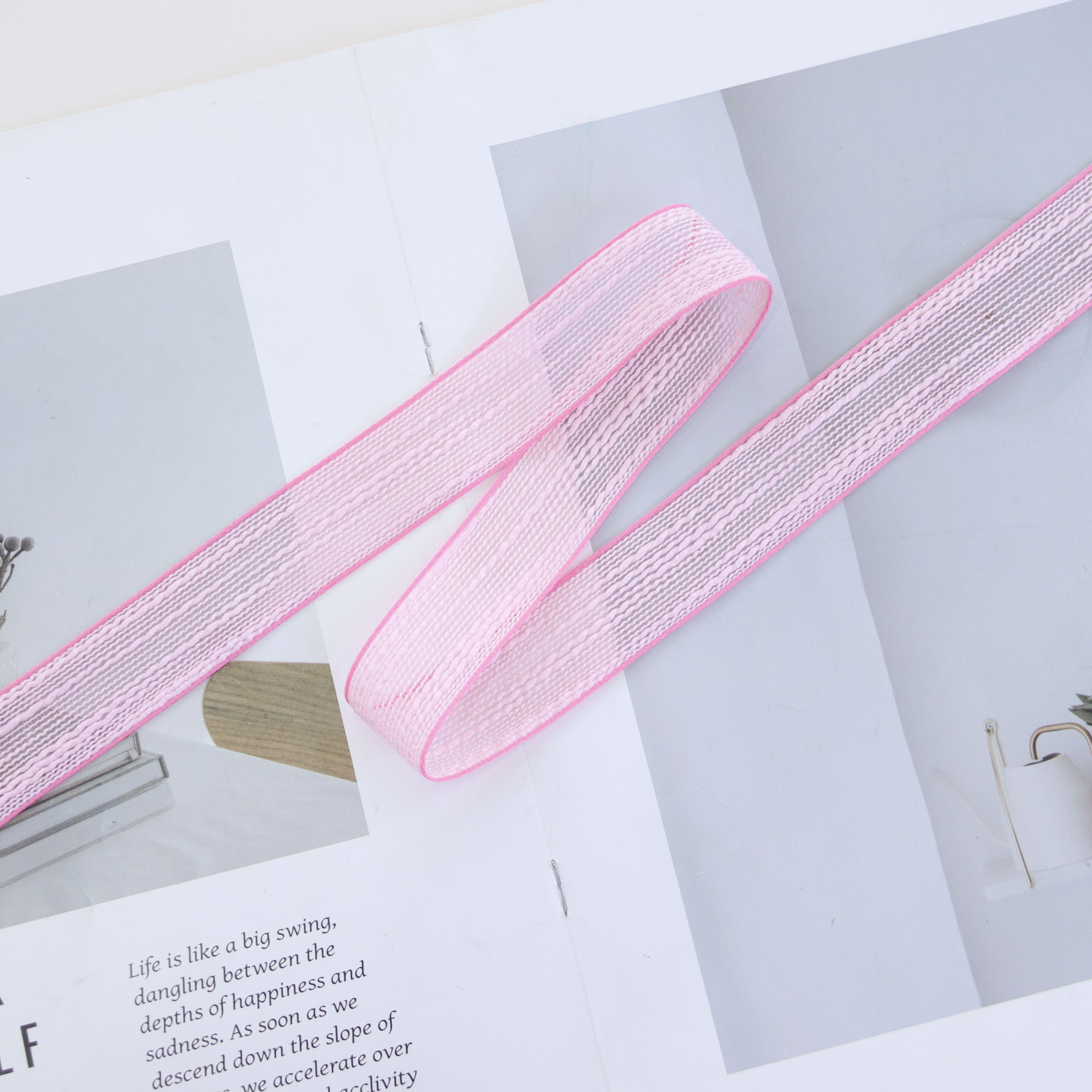 韩版色边麻带彩带蝴蝶结发饰DIY材料花束包装服饰辅料织带详情3