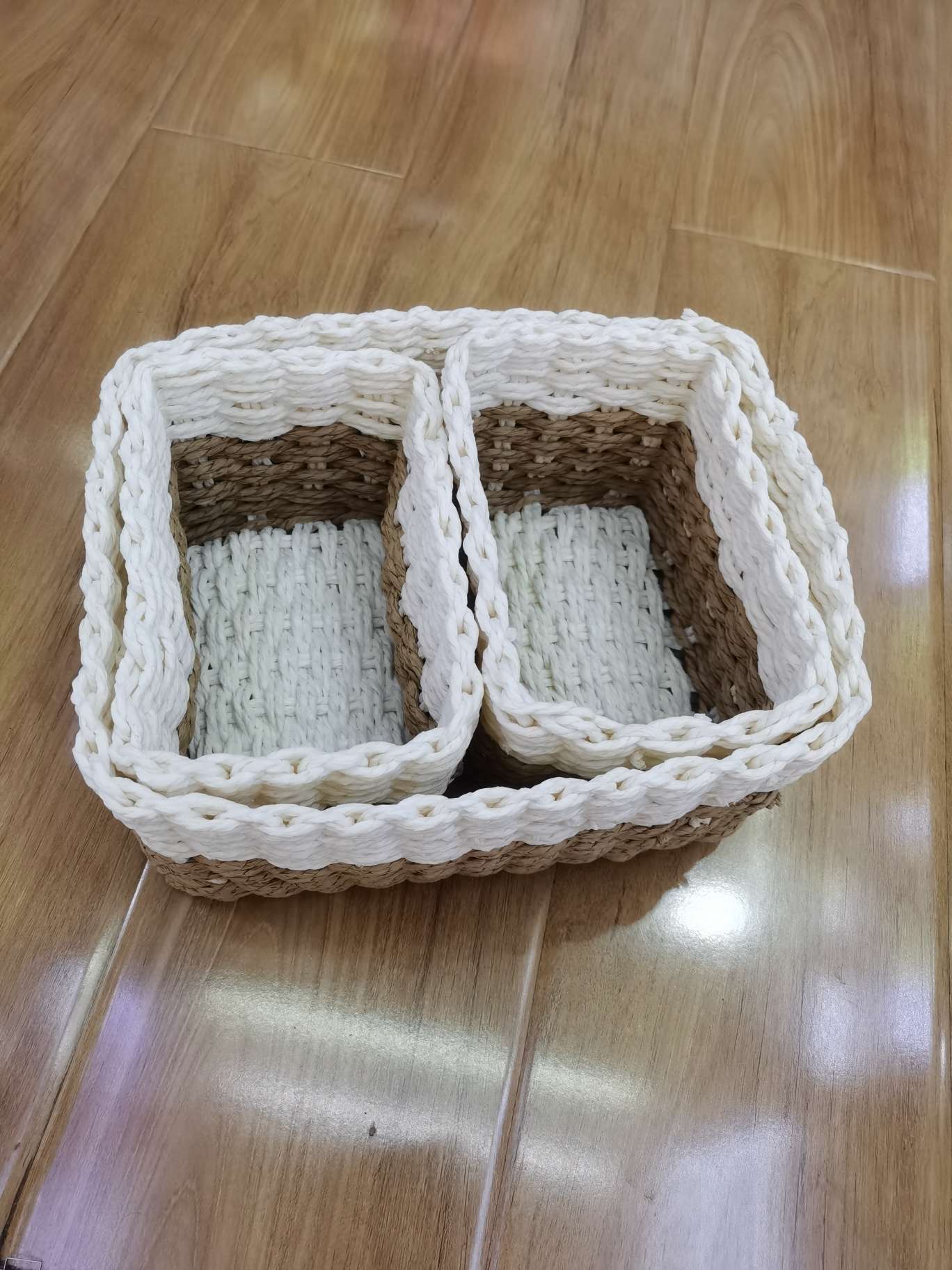 工艺品礼品装饰花桶满天星编织花篮仿真藤编摆件家居装饰品1