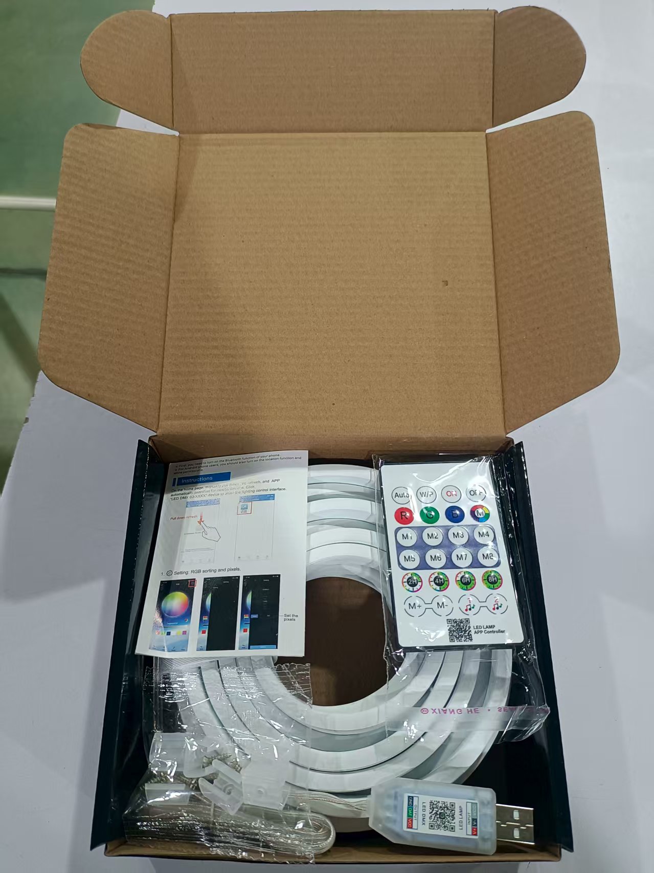 智能APP声控5v幻彩线条灯带 USB霓虹户外防水跑马流水硅胶led灯条产品图