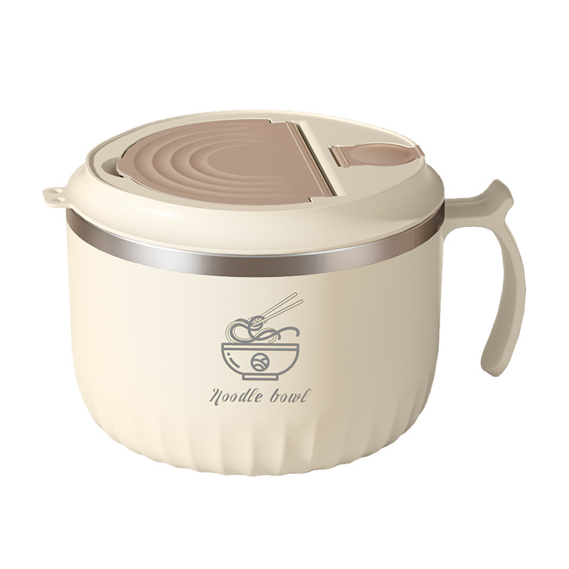 P28-W-9001 304 stainless steel instant noodle bowl with lid lunch box, water-draining bento box detail image 4