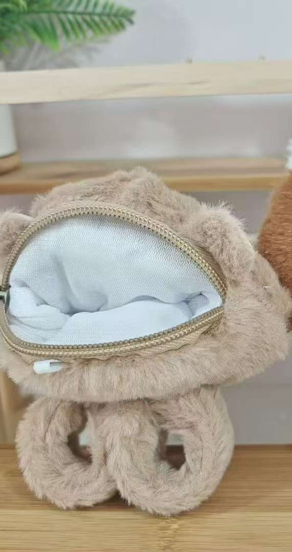 Cartoon doll bag, keychain, grab, plush bracelet, pop ring toy, 23 cm doll details Picture