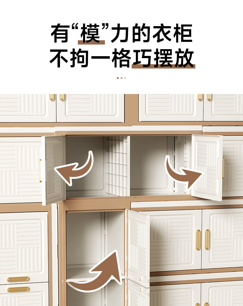 D47-1205 Household multi-functional folding storage box, bedroom, living room and dormitory storage cabinet, folding cabinet with multiple doors for storage detail image 3
