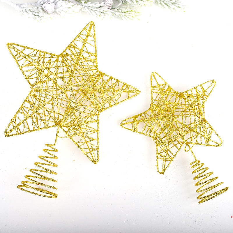 新款圣诞节铁艺树顶星多种尺码圣诞树装饰品场景布置摆件厂家细节图