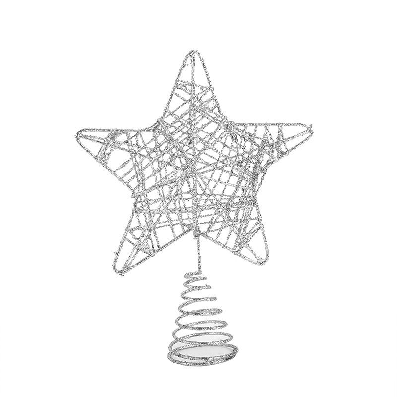 新款圣诞节铁艺树顶星多种尺码圣诞树装饰品场景布置摆件厂家白底实物图
