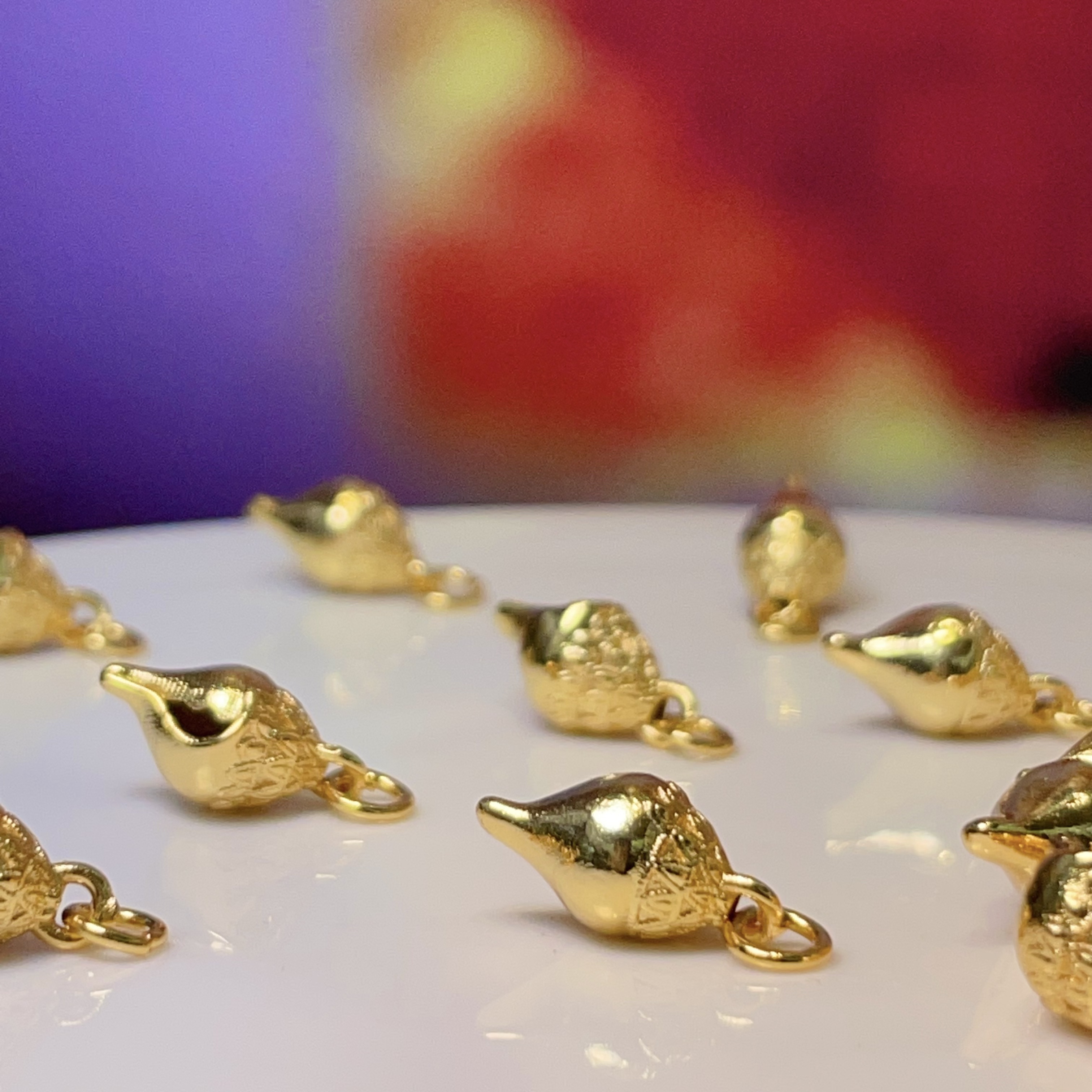 Conch Little Drip diy jewelry accessories, crystal accessories, ancient method sand gold accessories, copper-plated real gold, high color retention Specification image