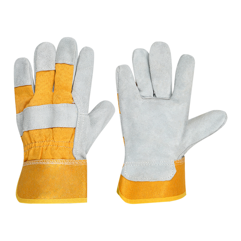 批发价通用分体式皮革安全工作手套工业用手套皮革焊接工作手套
