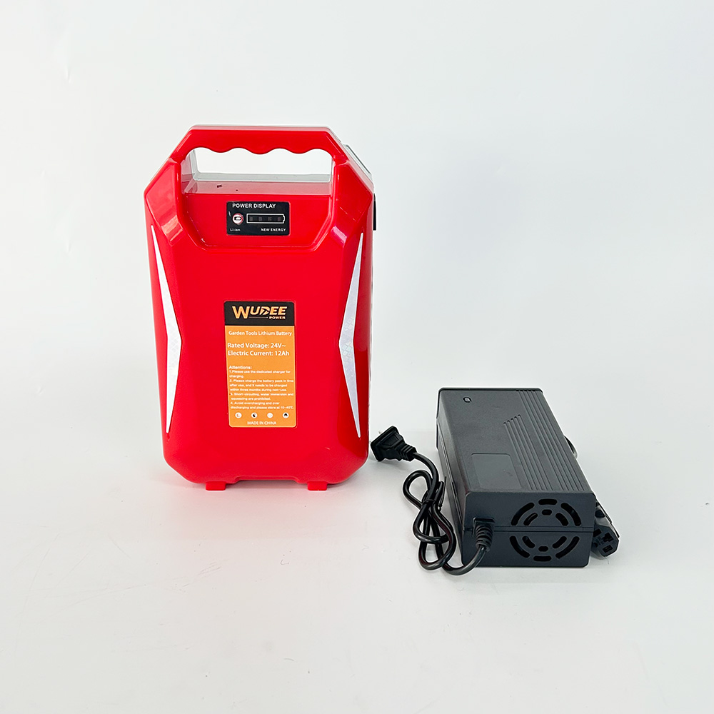 WUDEE品牌质量24V12Ah背负式电池背包电锯采茶机绿篱机割草机锂电池