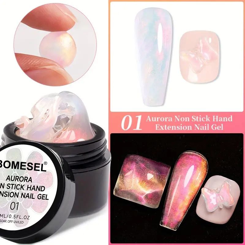 New non-sticky nail art Aurora Extension glue, Pinching glue, can be carved and shaped, phototherapy nail art glue wholesale Specification image