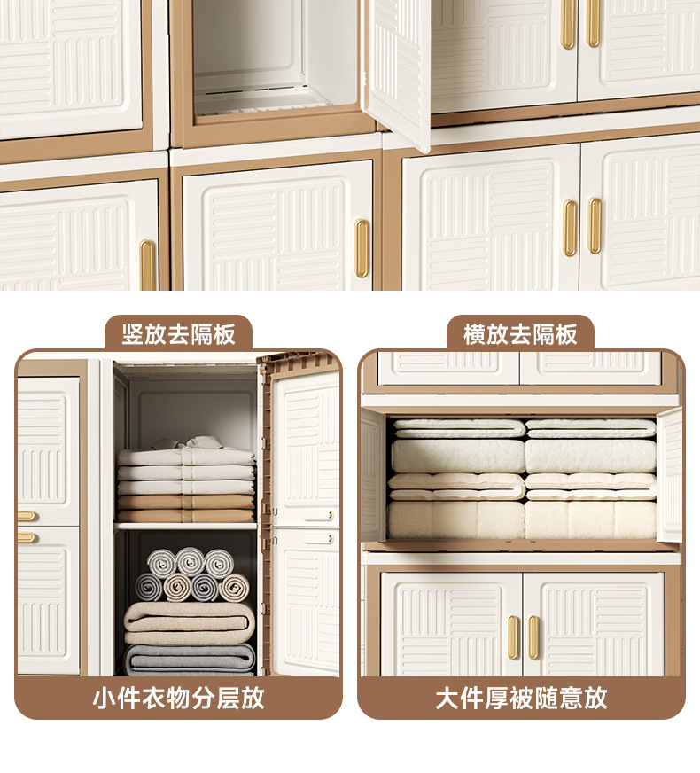 D47-1205 Household multi-functional folding storage box, bedroom, living room and dormitory storage cabinet, folding cabinet with multiple doors for storage detail image 2