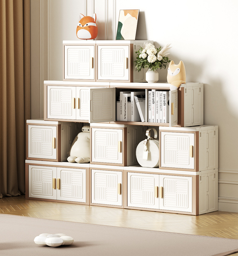 D47-1205 Household multi-functional folding storage box, bedroom, living room and dormitory storage cabinet, folding cabinet with multiple doors for storage detail image 9