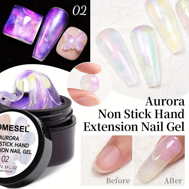New non-sticky nail art Aurora Extension glue, Pinching glue, can be carved and shaped, phototherapy nail art glue wholesale pic 4