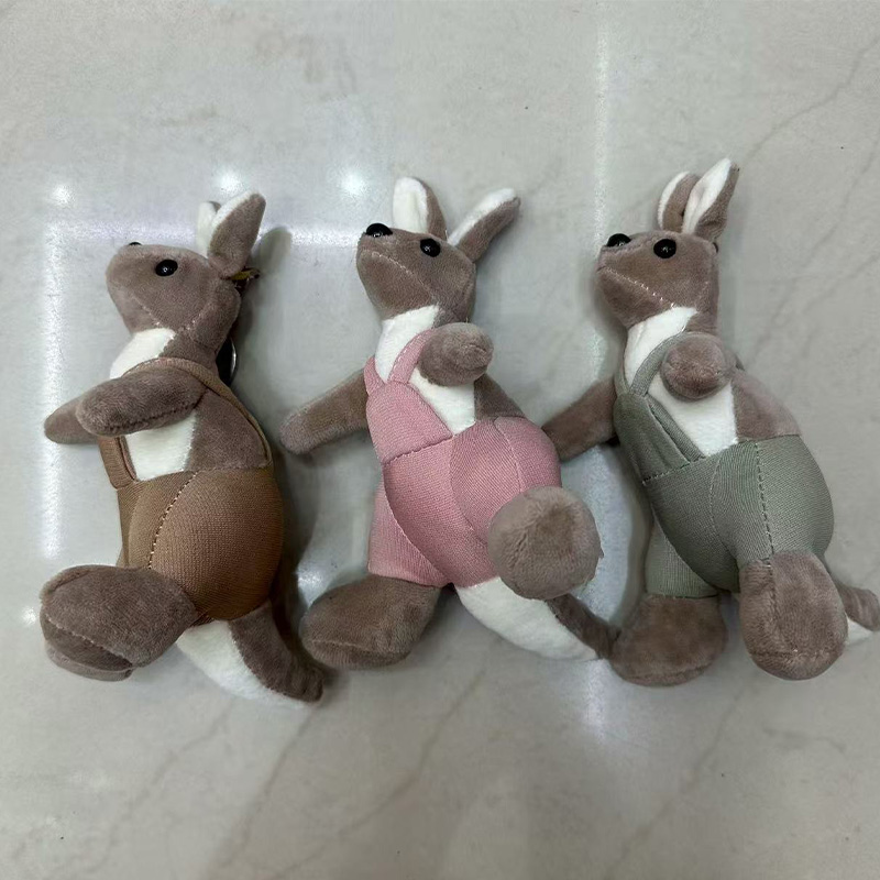 Juguetes de peluche canguro australia animales recuerdos wenchuang muñeca creativa dibujos animados colgante perimetro de peluche colgante llavero muppet colgante adorable decoración clip de regalo máquina de muñeca fábrica venta directa details Picture