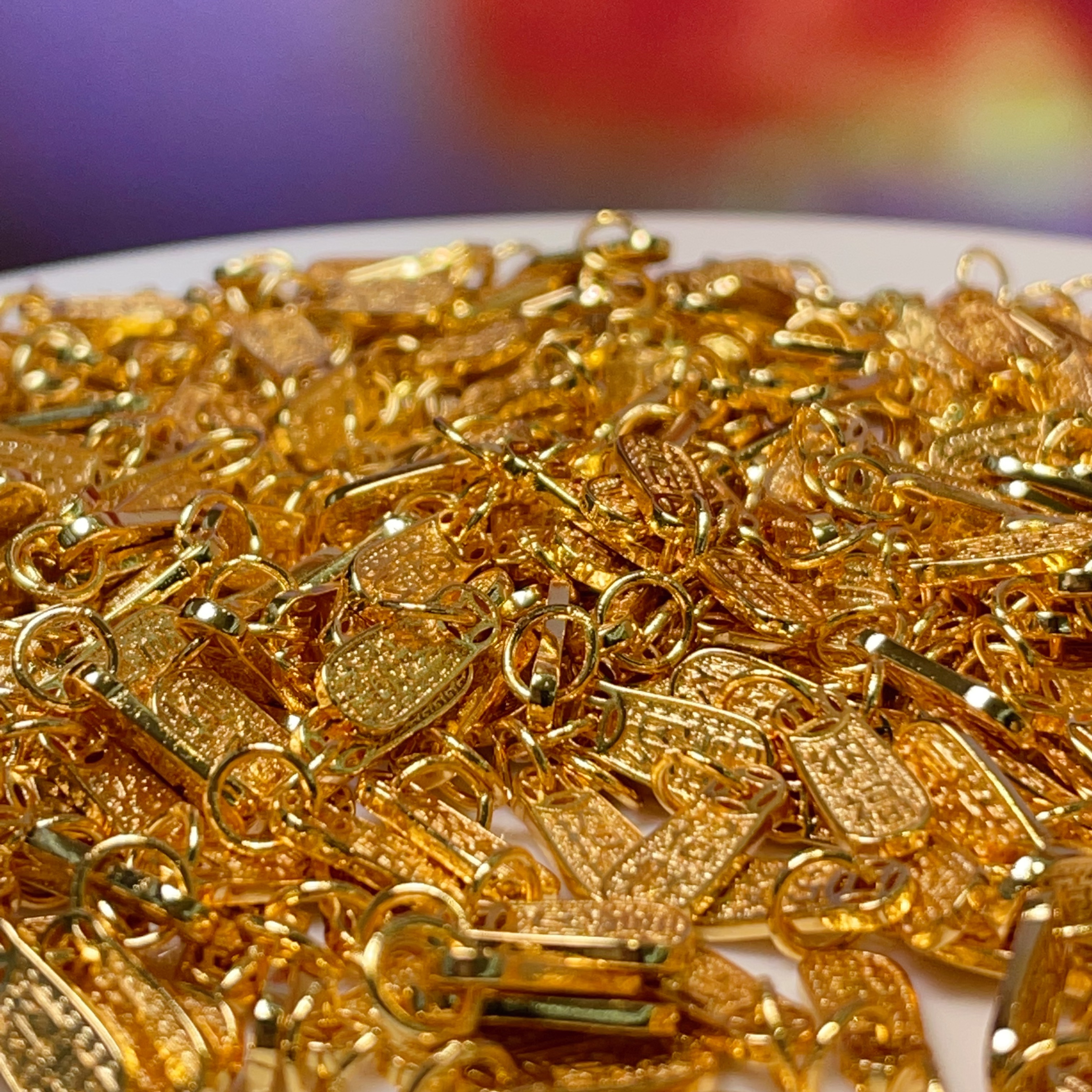 招财纳福小滴溜diy饰品配件水晶配件古法沙金配件铜镀真金高保色详情6