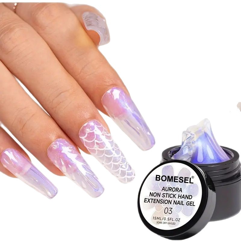New non-sticky nail art Aurora Extension glue, Pinching glue, can be carved and shaped, phototherapy nail art glue wholesale Item Picture