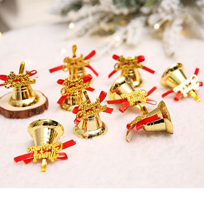 Christmas decorations, store and shopping mall decoration, Christmas tree accessories, small pendants, golden bell small pendants, 9 sets details Picture
