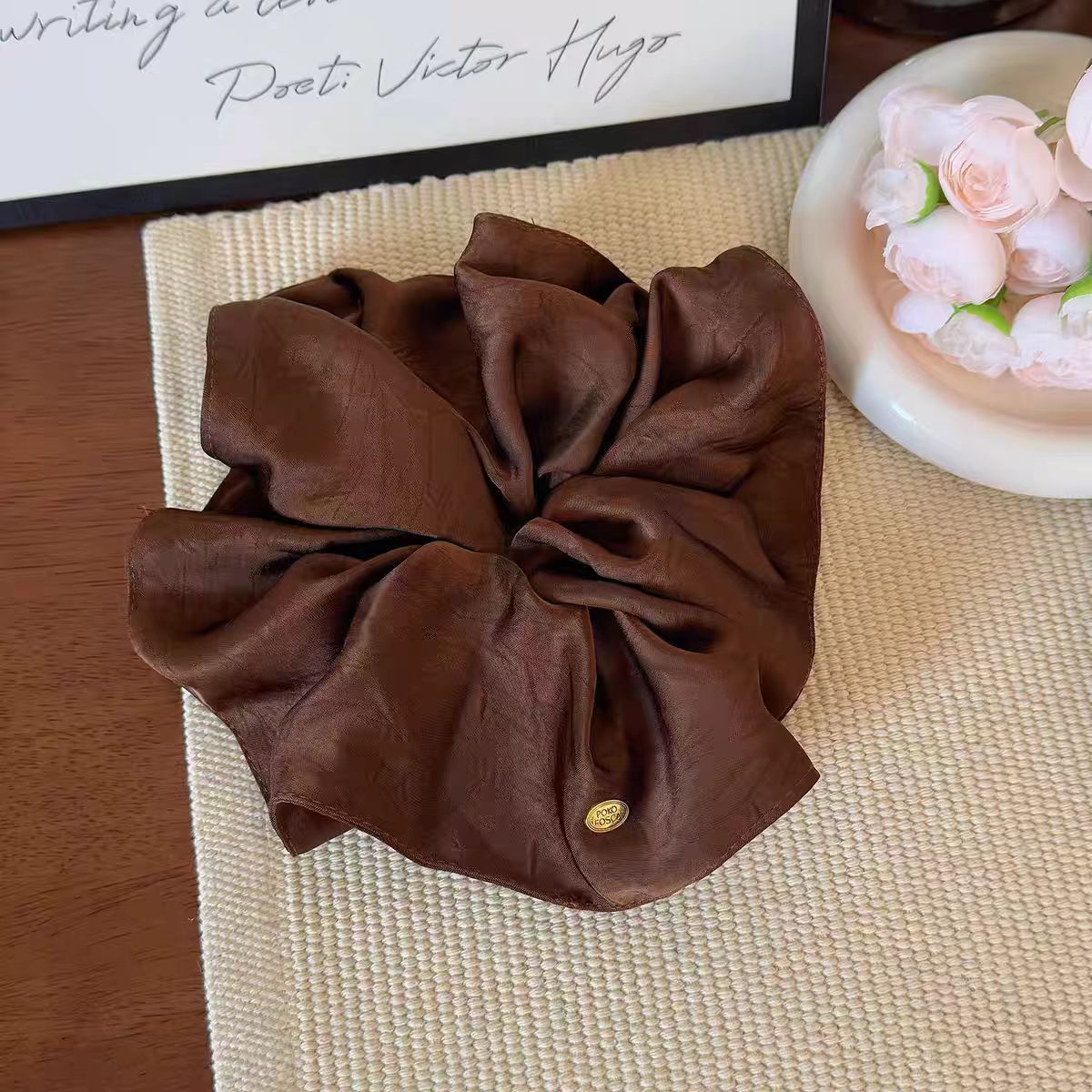 High-end texture, lockstitch, large intestine hair band, hair accessory, simple French headwear, hair tie, ponytail, leather band, hair tie and hair accessory Item Picture