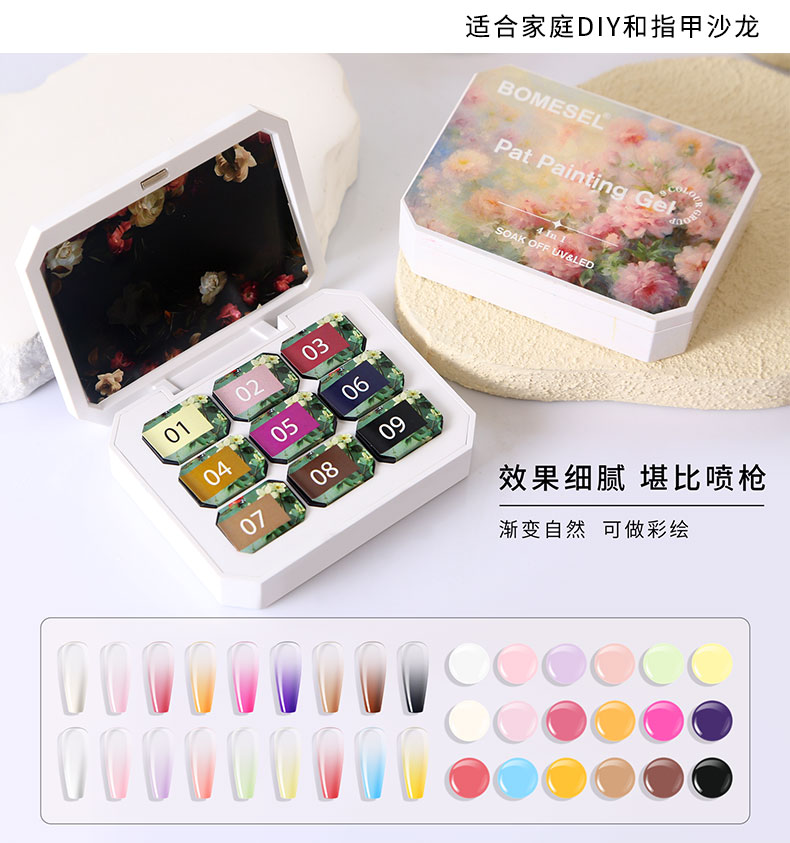 Cross-border nail polish patting glue, gradient blush painting glue, high-saturation nail polish glue for nail salons pic 3