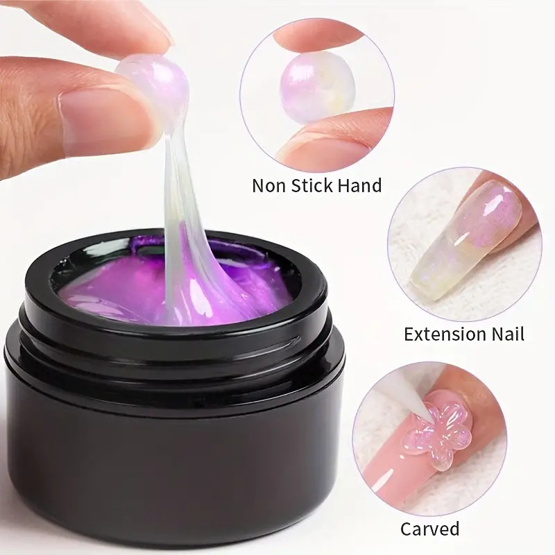 New non-sticky nail art Aurora Extension glue, Pinching glue, can be carved and shaped, phototherapy nail art glue wholesale details Picture