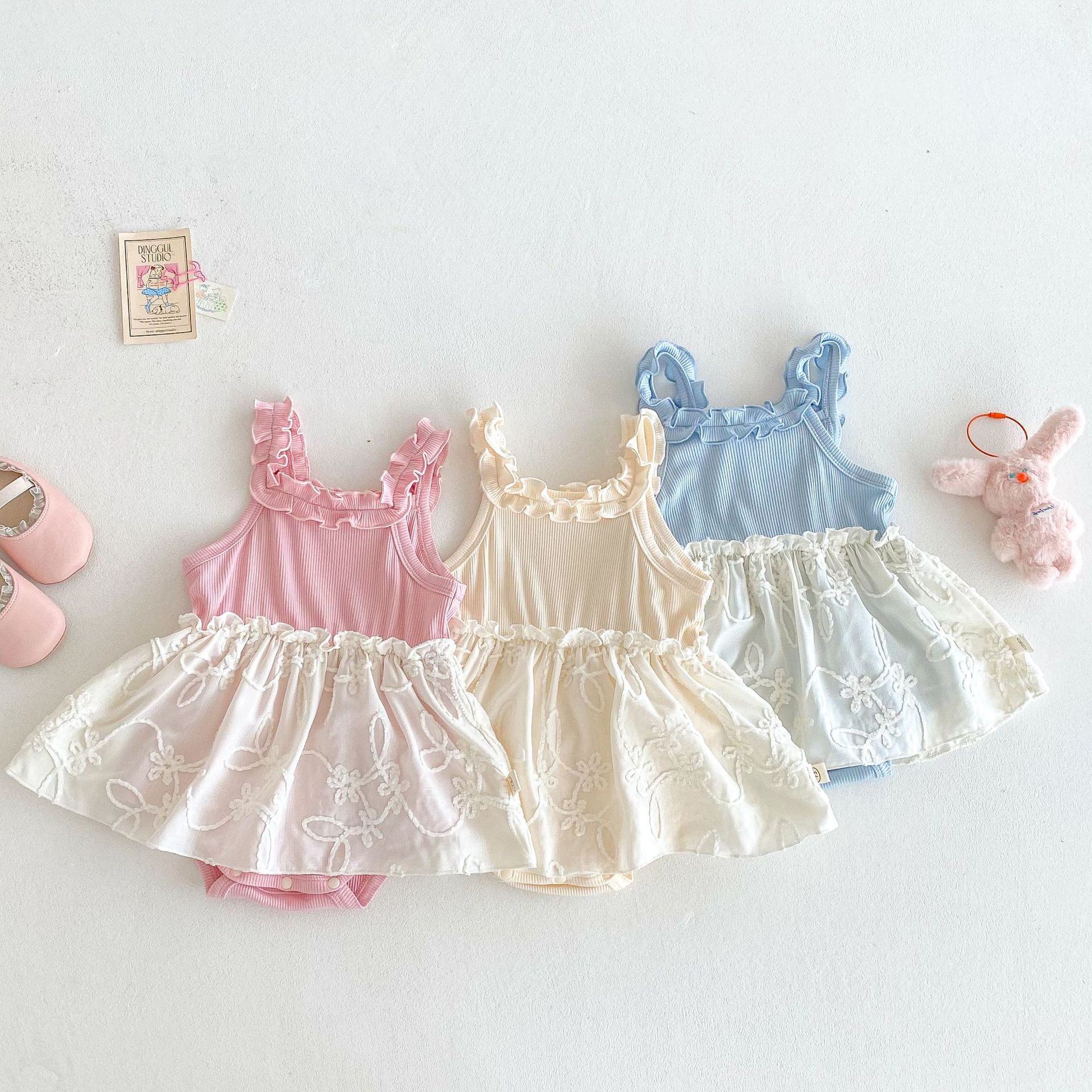 Baby Fashion Bottom Wrap 2025 New Summer Baby cool Korean-style fresh and cute candy-colored halter bottom wrap Specification drawing