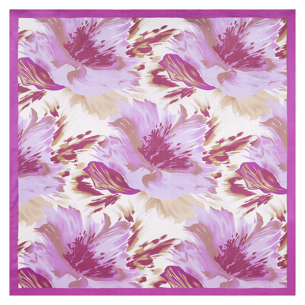 Shopee's best-selling color-printed silk scarf for summer, 90cm large square scarf, is a gift for the opening event, FJ021 Specification drawing
