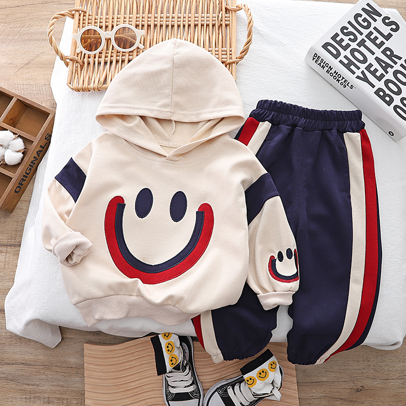 Girls' Autumn Set 2023 New Korean-style stylish hoodie for kids Boys' Spring and Autumn Trendy Sports Two-piece set Item Picture