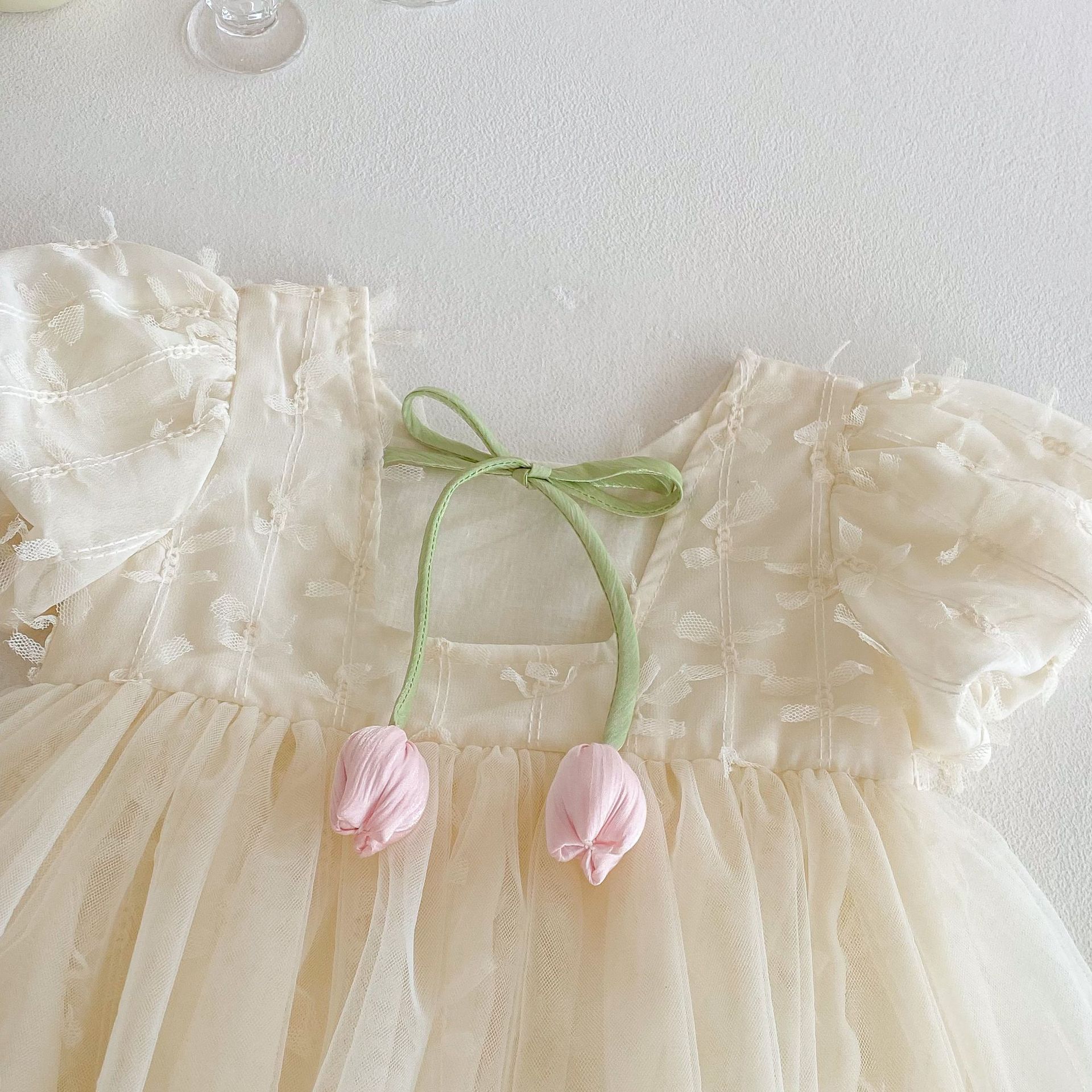 Baby tulip wraparound skirt 2025 New summer baby solid color mesh wraparound dress for one-year-old newborns Application Scenario