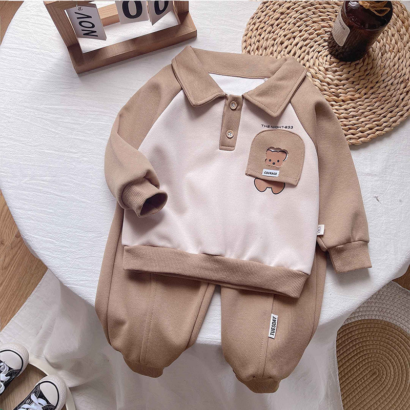 Boys' Autumn Collection 2023 New Style Children's Spring and Autumn Fashion two-piece set, boys' autumn casual sports trend Specification drawing